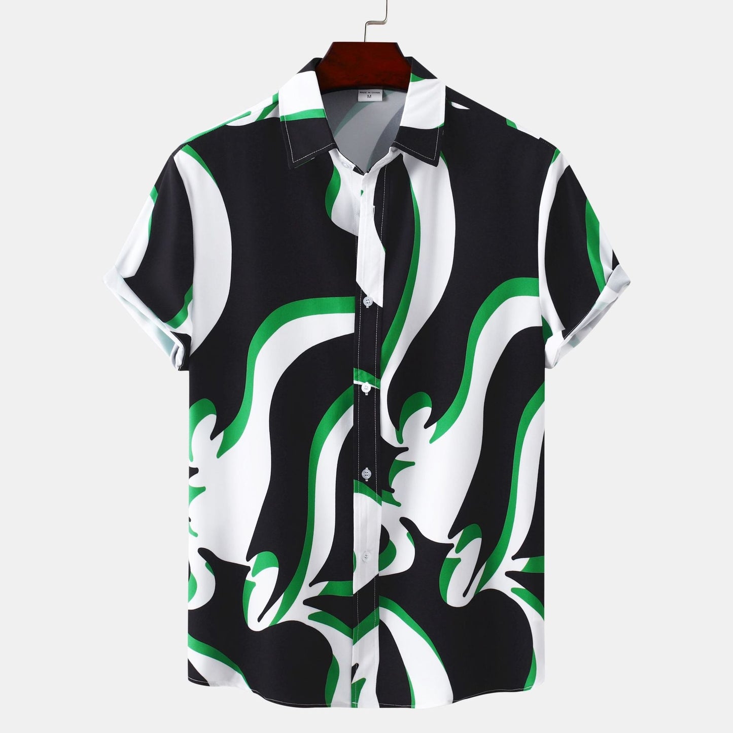 Herren Kurzarmhemd Moderner Druck Trendy Berlin Style