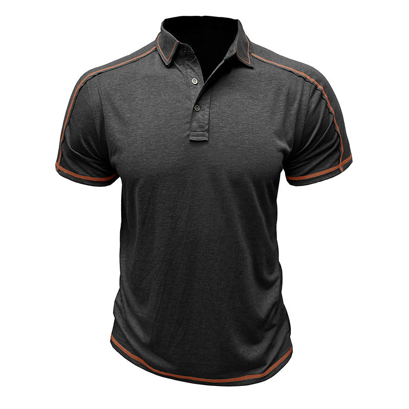 Herren Poloshirt Sportlich Kontrastnähte Modern