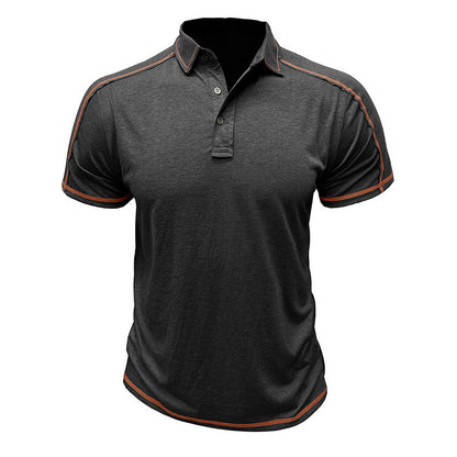 Herren Poloshirt Sportlich Kontrastnähte Modern
