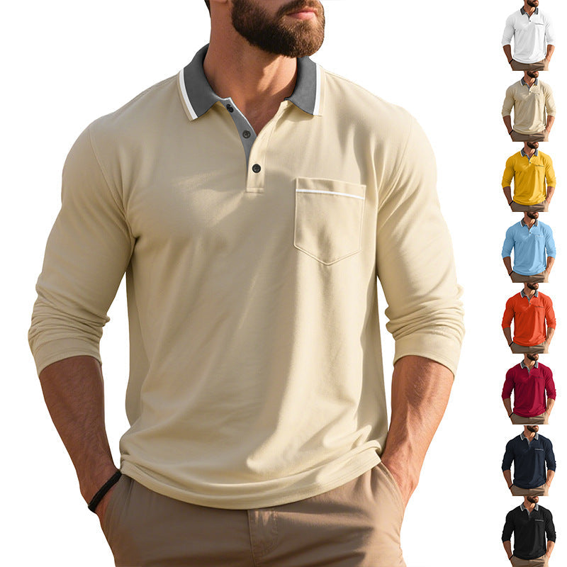 Herren Polo-Shirt Langarm Atmungsaktiv Modern - BerlinGlamour