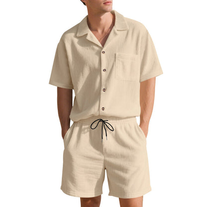 Herren Sommer Outfit Shorts Hemd Kurzarm Modern