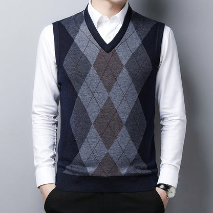 Herren Strickweste Elegante Argyle Style