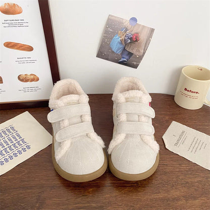 Damen Sneaker Flauschig Weich mit Klettverschluss