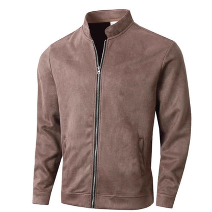Herren Fleecejacke Lässig Reißverschluss Kragen Warm