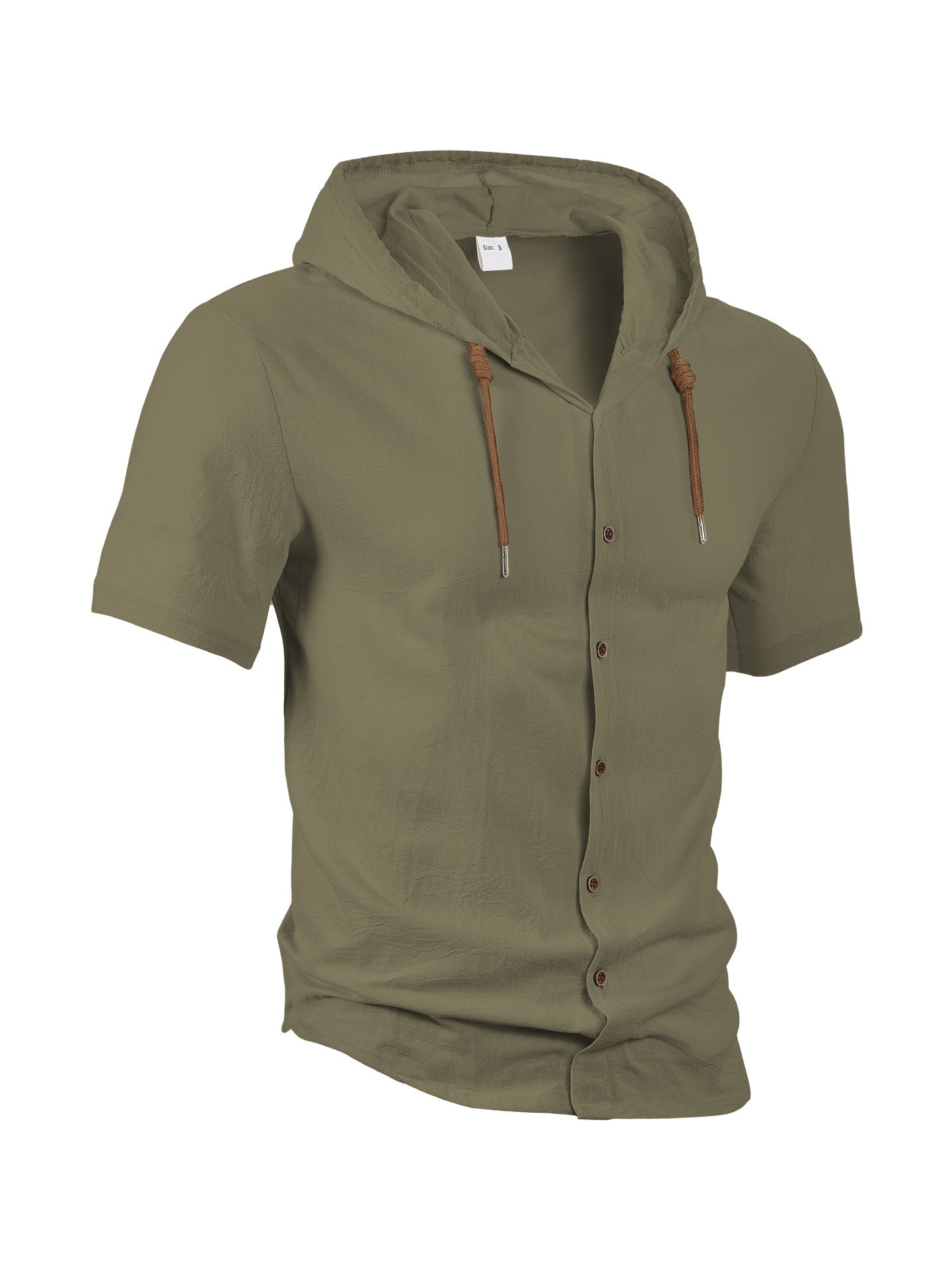 Herren Kapuzenshirt Lässig Leicht Mit Knopfleiste