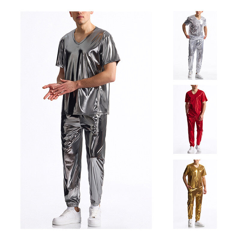 Herren Sport-Outfit Glänzend Elastisch Modern