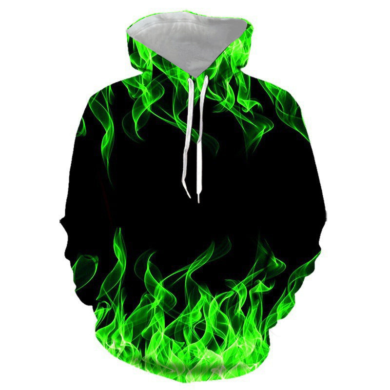 Unisex Kapuzenpullover mit auffälligem Flammenmotiv BerlinGlamour → Unisex Mode für Männer und Frauen, auffällige Flamenco-Ästhetik, Berliner Chic