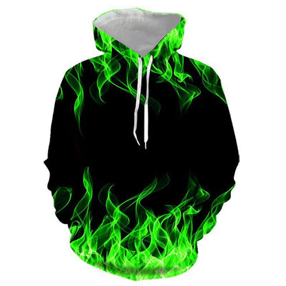 Unisex Kapuzenpullover mit auffälligem Flammenmotiv BerlinGlamour → Unisex Mode für Männer und Frauen, auffällige Flamenco-Ästhetik, Berliner Chic