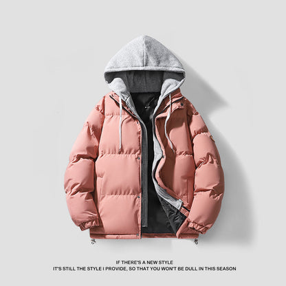 Herren Winterjacke Steppjacke Warm mit Abnehmbarer Kapuze