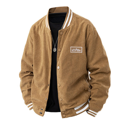 Herren Cordjacke Lässig Elastisch Mit Kontrast