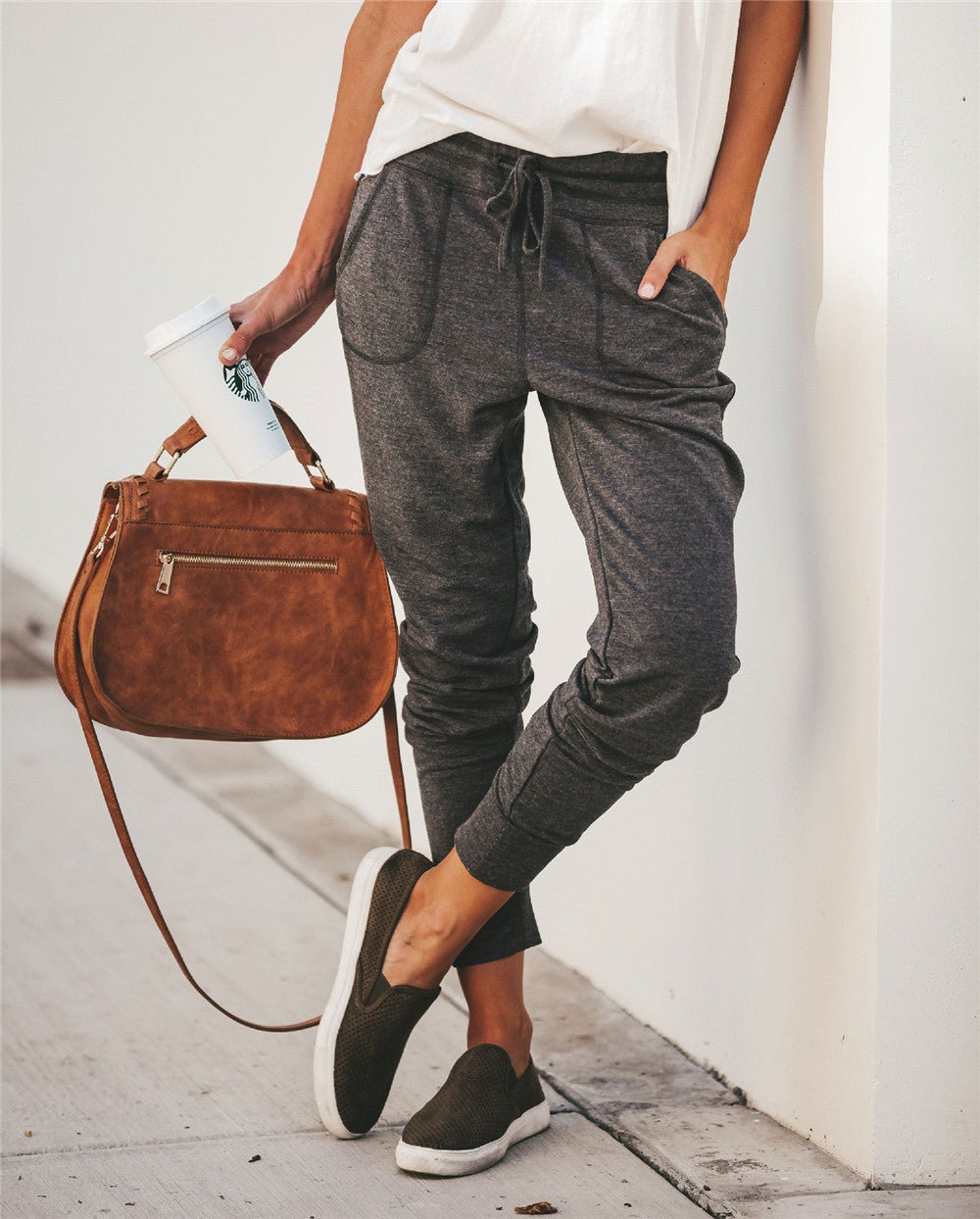 Bequeme Sweatpants Relaxed Fit Baumwolle Elastisch