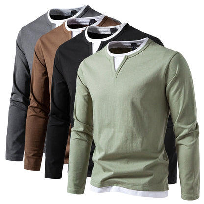 Herren Langarmshirt Moderner Kragen Trendy Berlin - BerlinGlamour