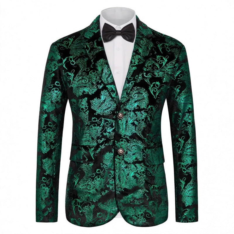 Herren Blazer Samt mit Floralmuster Elegant
