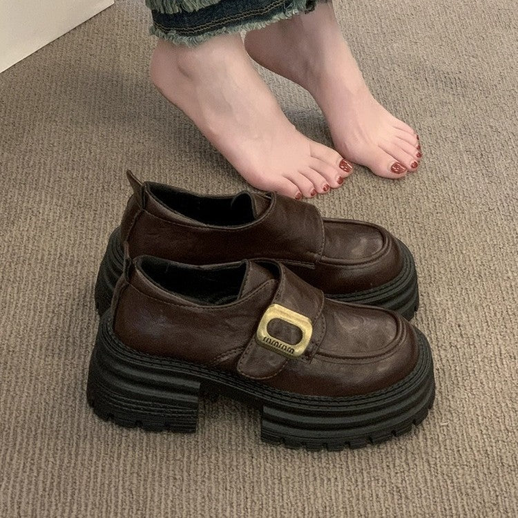 Damen Schnürschuhe Plateau Robust Chunky Mit Schnalle - BerlinGlamour