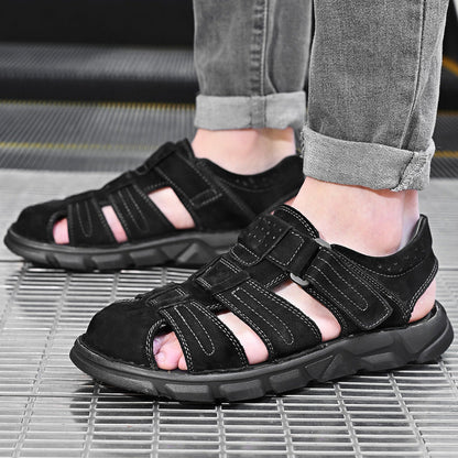 Herren Sandalen Leder Bequem Sommer
