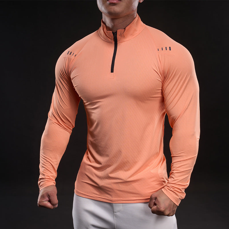 Herren Sportoberteil Funktionsshirt Stehkragen Modern