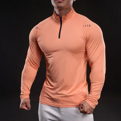 Herren Sportoberteil Funktionsshirt Stehkragen Modern