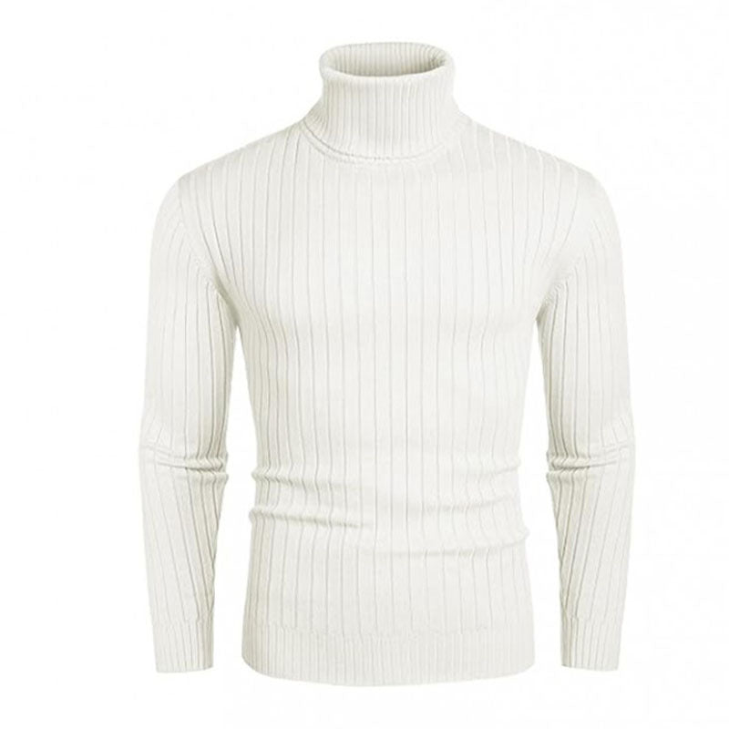 Herren Rollkragenpullover Elastisch Rippendesign Modern - BerlinGlamour