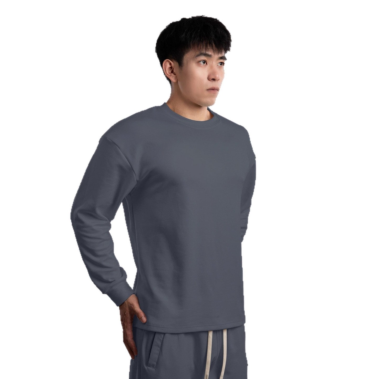 Herren Langarmshirt Weich Lässig Freizeitshirt Bequem