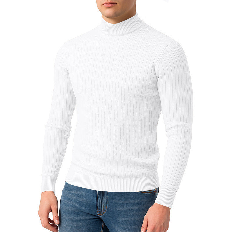 Herren Rollkragenpullover Strukturiert Bequem Warm