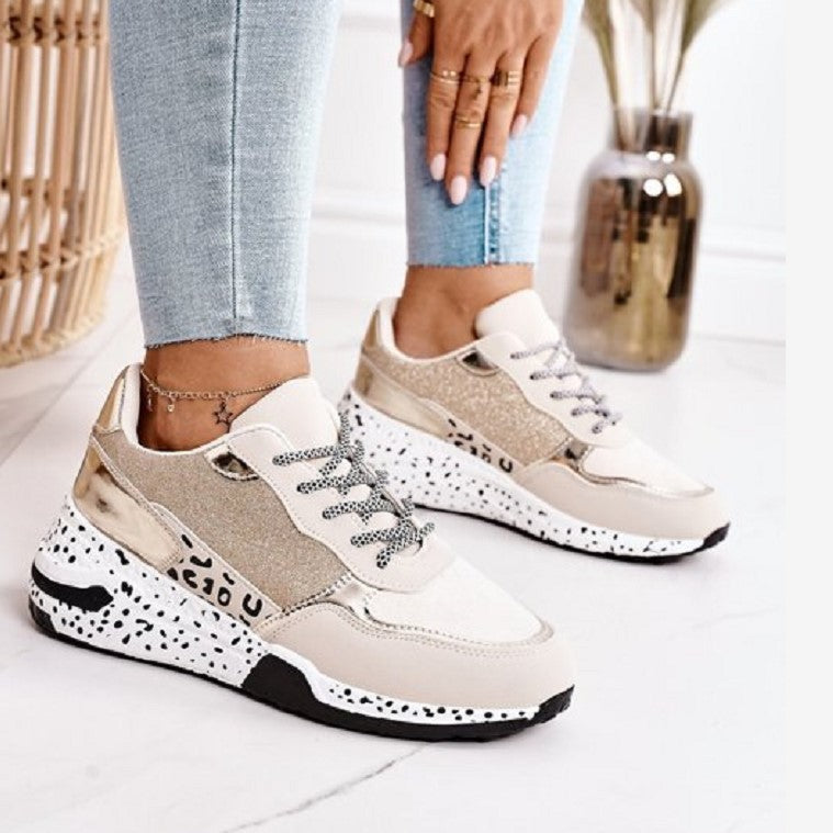 Damen Sneaker Sportlich Glitzer Schuhe Rutschsicher