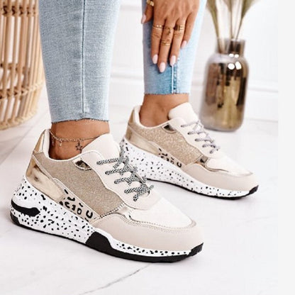 Damen Sneaker Sportlich Glitzer Schuhe Rutschsicher