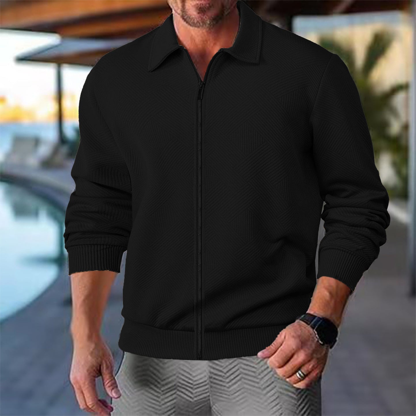 Herren Freizeitjacke Leicht Strukturiert Modern Berlin