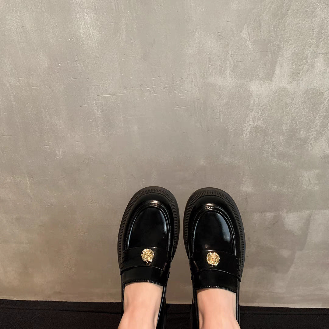 Damen Loafers Elegante Schuhe mit Gold-Details