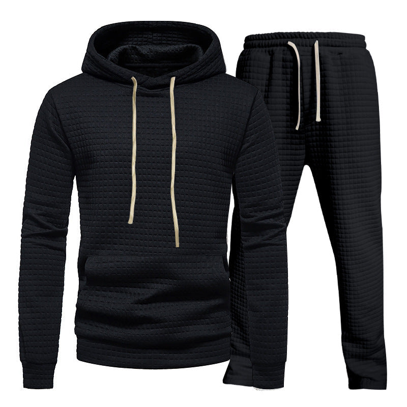 Herren Sportanzug Hoodie Jogginghose Set Struktur Optik