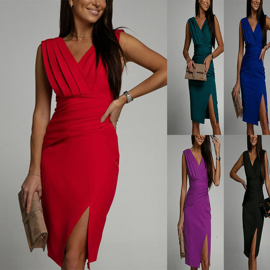 Elegantes Damenkleid mit Wickeldetail und schmaler Passform - BerlinGlamour