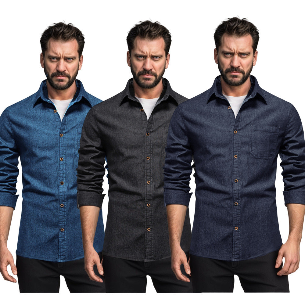 Männer Denim Hemd Modern Slim Fit