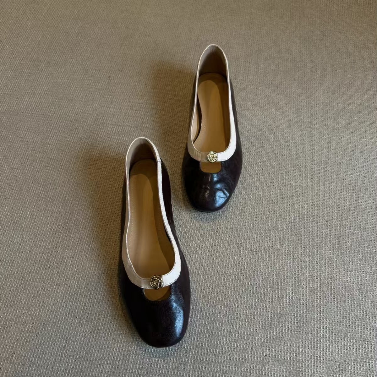 Damen Ballerinas Elegante Flats mit Details