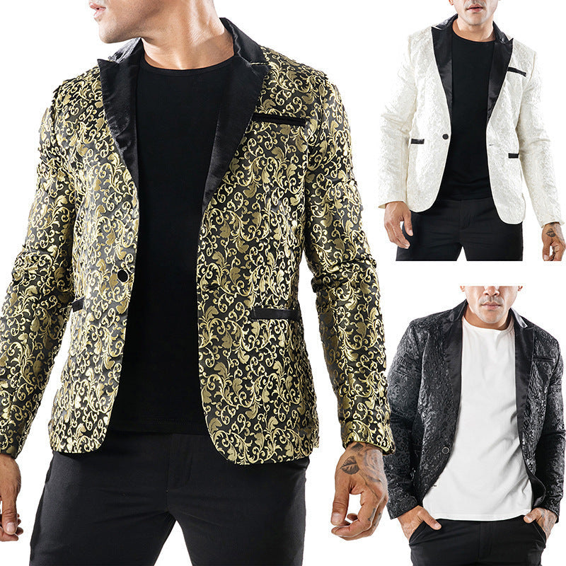 Eleganter Herren Blazer Pailletten Schwarz Modern - BerlinGlamour