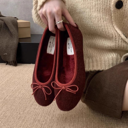 Damen Ballerinas Kuschelig Weich Schleifen Detail Elegante