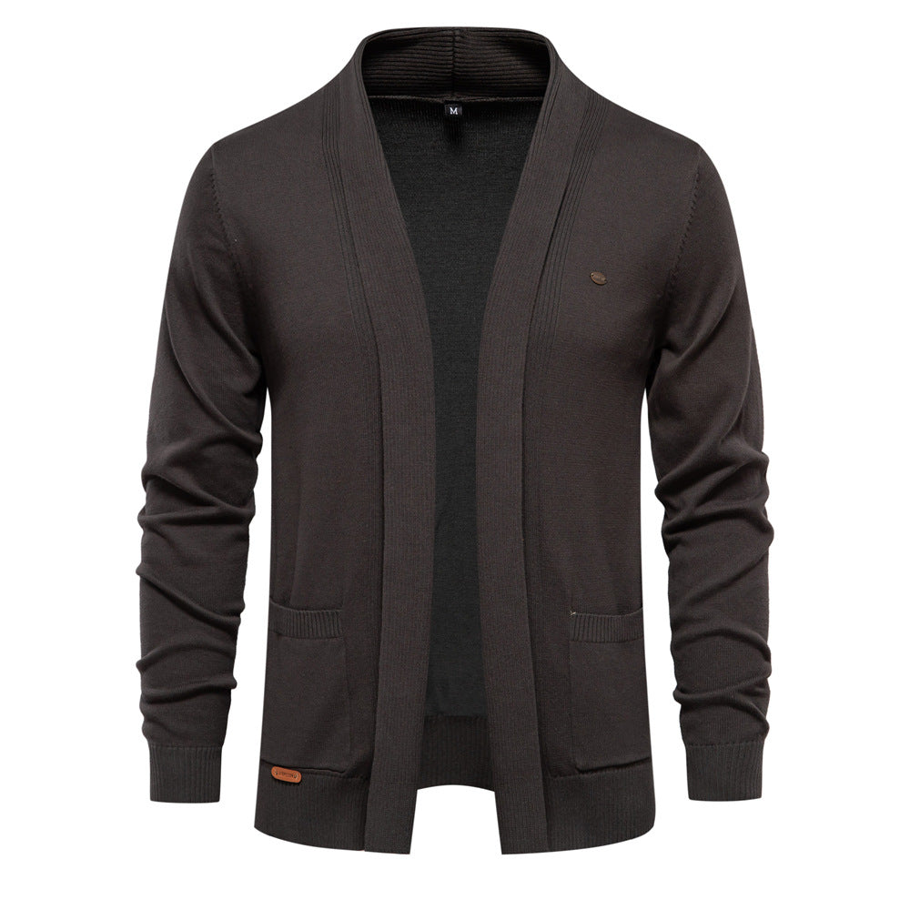 Herren Strickjacke Offener Kragen Praktisch Warm