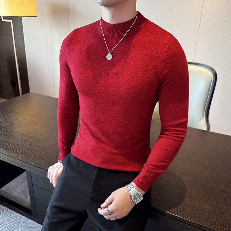 Herren modischer Pullover mit hohem Kragen und eleganter Passform Berlin Glamour