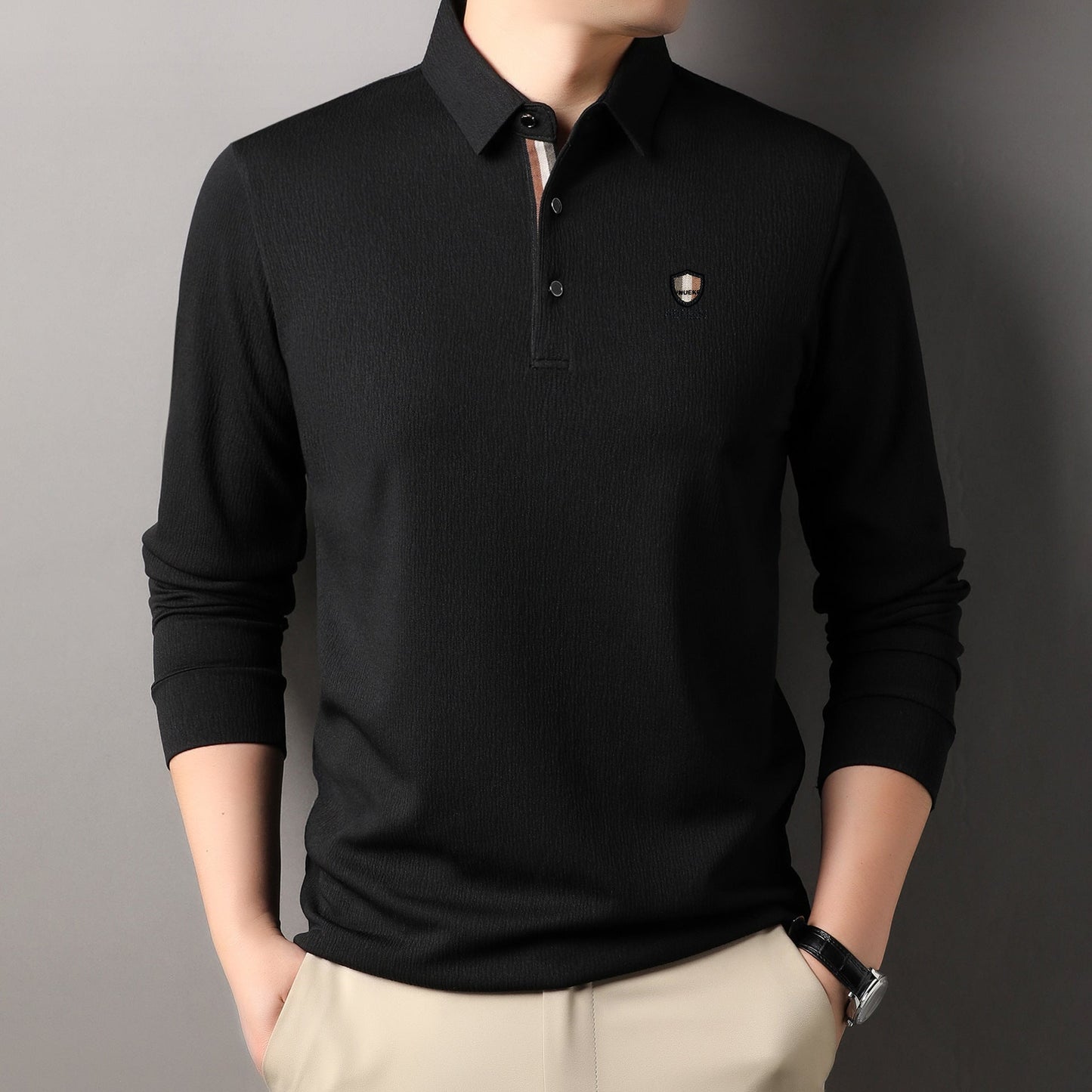 Herren Poloshirt Langarm Elegant Sportlich Berlin
