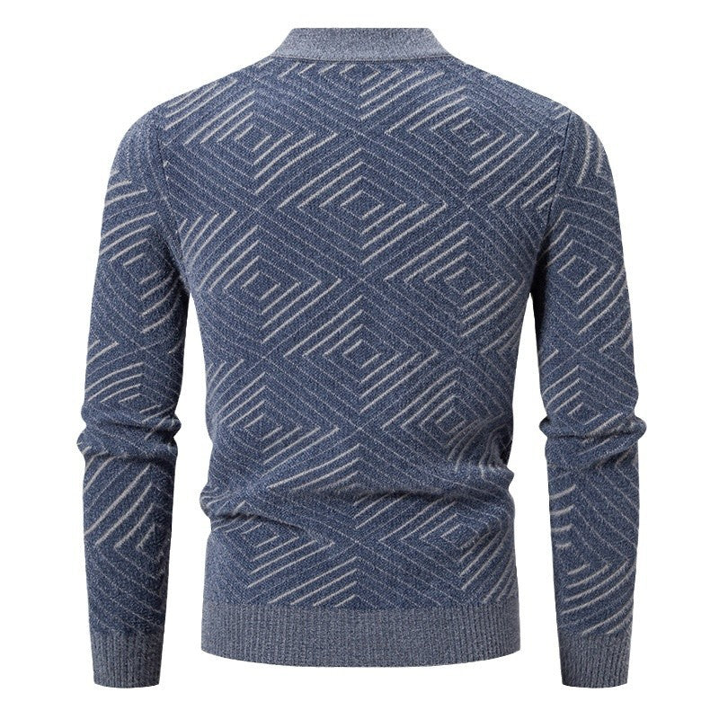 Eleganter Herrenpullover Strukturmuster Modern