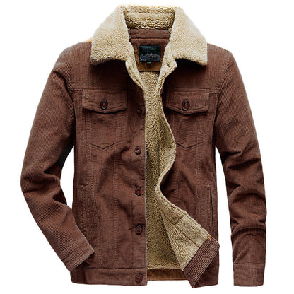 Herren Cordjacke Sherpa-Futter Warm Winter
