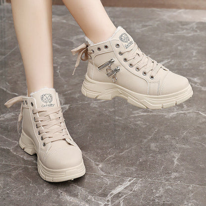 Damen Sneaker Warm High-Top Flauschig Mode