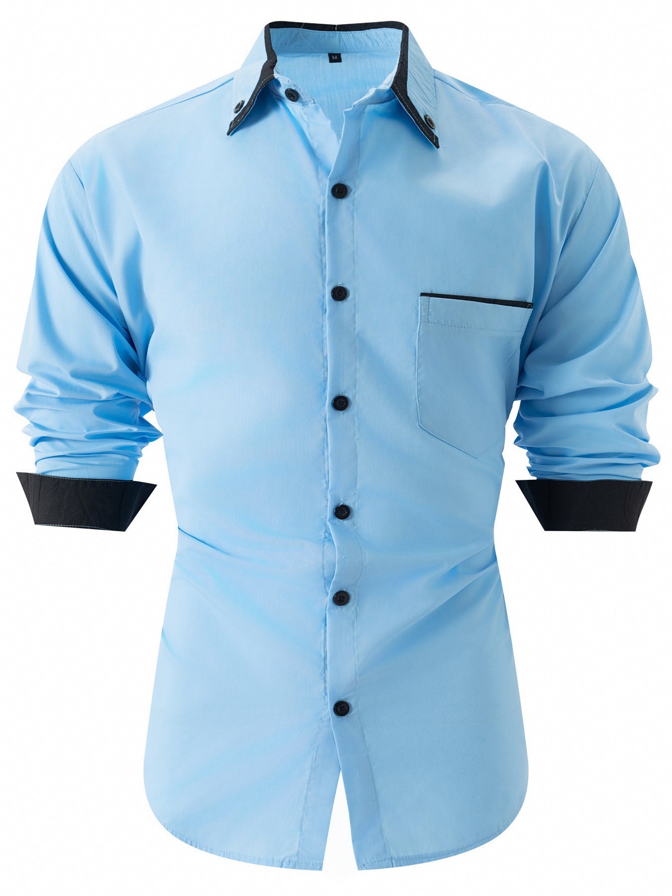 Herren Langarmhemd mit Kontrastdetails Modern Stylish