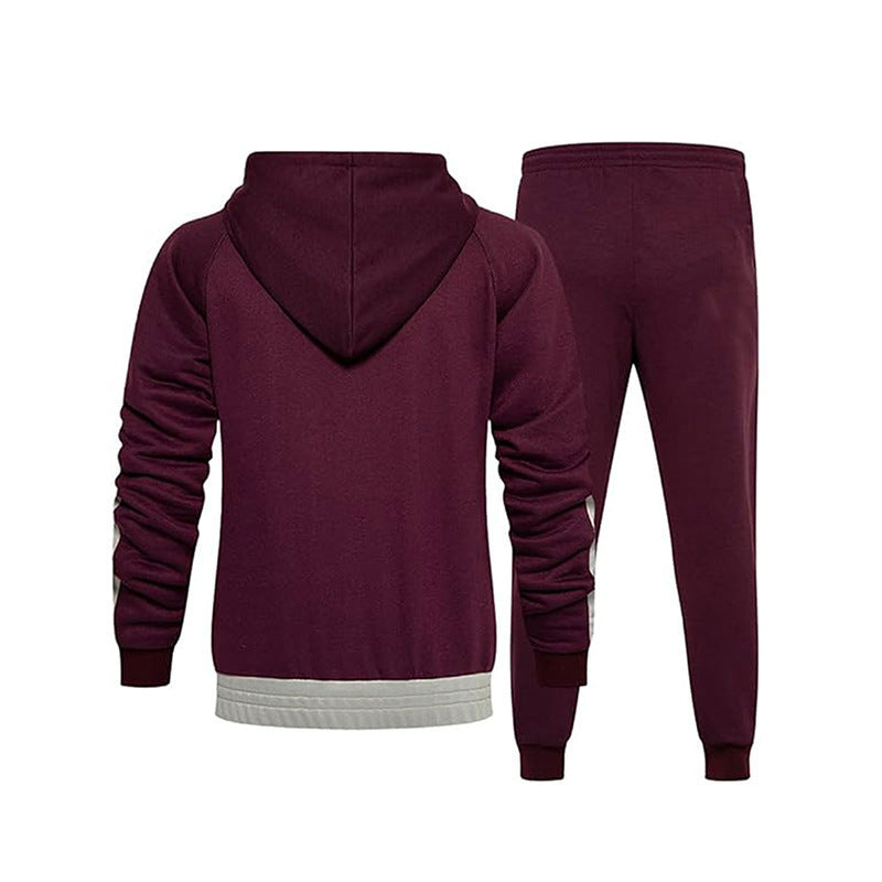 Herren Sportset Kapuze Taschen Jogginganzug Modern