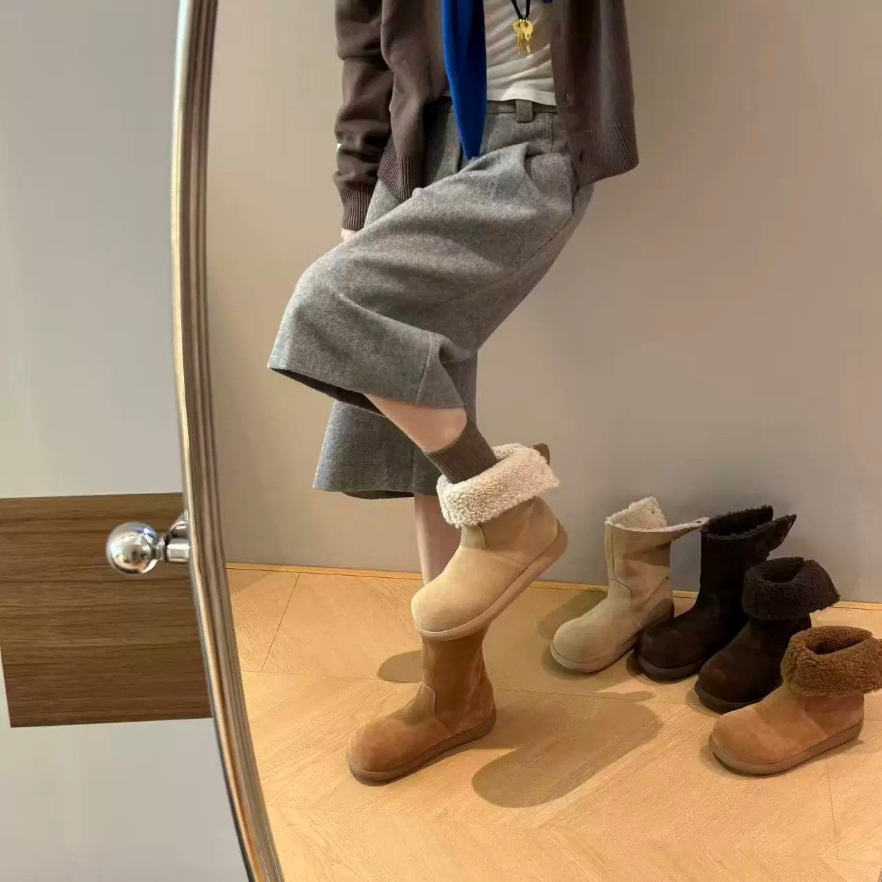 Damen Winterboots Weich Gefüttert Warme Stiefel