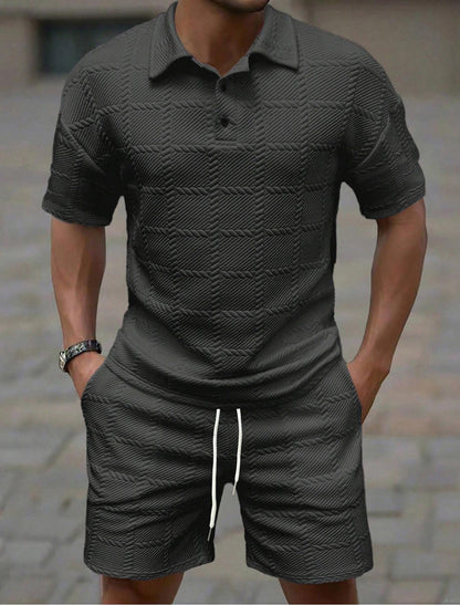 Herren Sportset Kurzarm funcional mit Struktur Optik