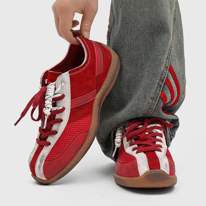 Damen Sneaker Sportlich Atmungsaktiv Schnürbar