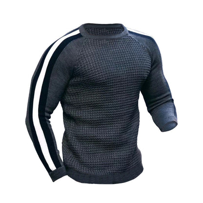 Herren Strickpullover Modern mit Kontraststreifen Trendig