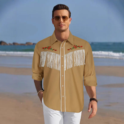 Herren Westernhemd Fransen Bestickung Berlin Western Look - BerlinGlamour