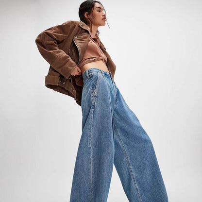 Damen Jeans Weite Bein mit hohen Taschen