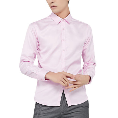 Herren Langarmhemd Slim Fit atmungsaktiv Baumwolle