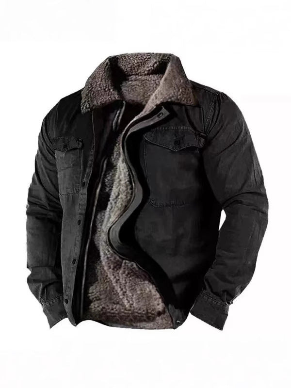 Herren Winterjacke Warm Isoliert Knopfverschluss